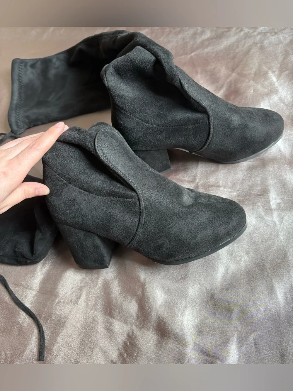 Shein Black Over-the-Knee Block Heel Boots